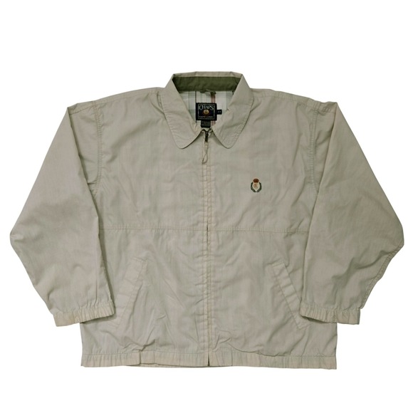 Vintage Chaps Ralph Lauren Jacket Mens Medium Crest Full Zip Lined 90s - Picture 1 of 16